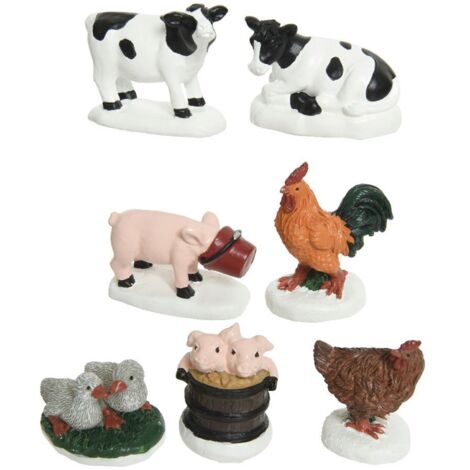 Blister mit 7 Bauernhoftierfiguren aus Polyresin (1/2)