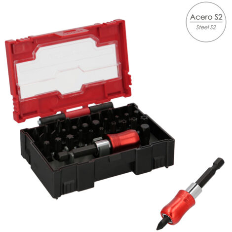 S2 PLUS Stahl-Bit-Satz mit Schnelladapter 32-tlg (1/4)