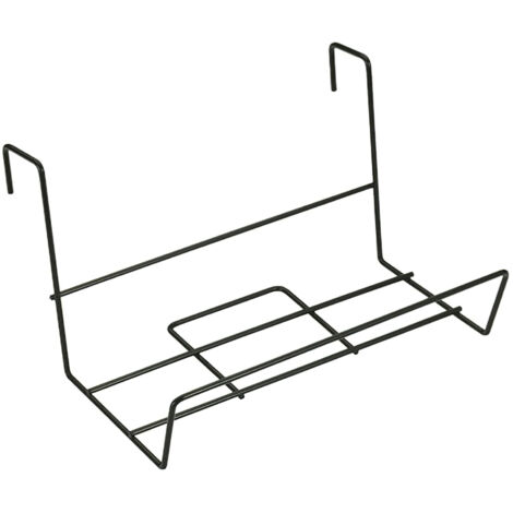 Schwarze Kunststoffhalterung für Balkon-Blumenkästen 41x18 cm.