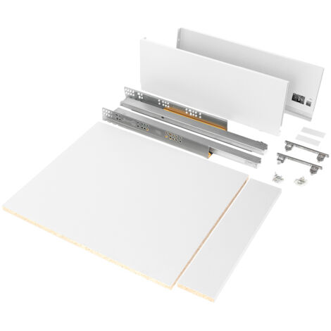 Emuca – Schubladegarnitur Vertex für Küche oder Bad – Höhe 178mm – Modul 450mm – Vollauszug mit weichem Schließen – Tragfähigkeit 40kg – Weiß lackiert (1/5)