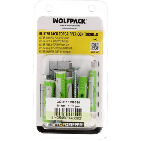 Blister Topgripper Stopfen aus Bimaterial mit Ø 10 mm Schrauben. 10 Stück (1/4)