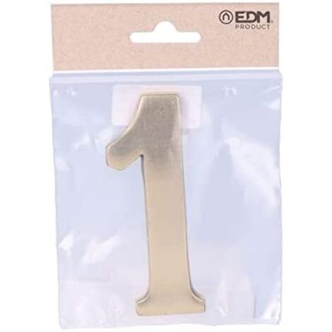 Nummer 1, poliertes Messing, 10 cm, unsichtbare Fixierung, EDM