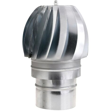Verzinkter Zugverbesserer mit Turbine für Ofenrohr 120 mm.