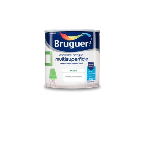 Permanenter weißer, mattierter Mehrflächen-Acryllack 0,250 l 5160685 BRUGUER