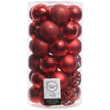Set aus 37 EDM-Kugeln - Weihnachtsstimmung - Rot - 71868