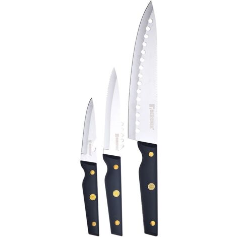 Set mit 3 Pro Reeco BG41026DBL Bergner Edelstahlmessern (1/2)