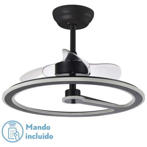 FABRILAMP Ventilator 110w Dc Chom Schwarz 3 Flügel Transp. 46/66x62x62cm 6Vel. 3 Farben / Earthquake, Memory & Timer 9350lm (1/2)