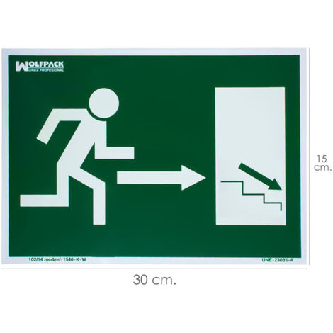 Ausgangsschild Treppe rechts unten 21x30 cm. (1/2)