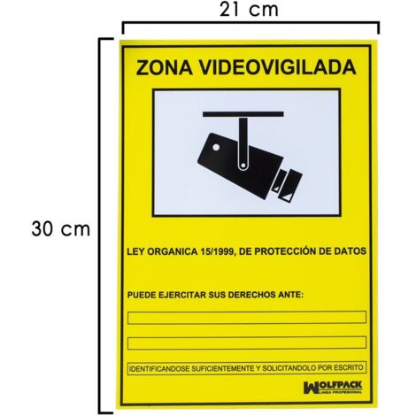 WOLFPACK LINEA PROFESIONAL - Videoüberwachungszone Poster 30x21 cm.