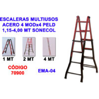 Mehrzweck-Stahlleiter 4 Module 4 Stufen 1,15-4,00 EMA-04N SONECOL