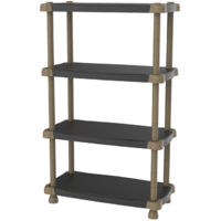 Kunststoffregal mit 4 Böden 150x88x43 cm 86084-schwarz
