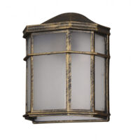 FAB 150061016 Aluminium Außenwandleuchte Bellatrix 1xe27 Schwarz / Gold 25x11x19,5 Cm Ip44