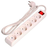 Mehrfachsockel mit 6 Ausgängen t/tl 10/16A Schuko + Schalter 5m 3x1,5mm EDM