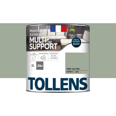 Tollens – Peinture extérieure multisupport satin 2L – Ultra résistante pour murs et plafonds – Résiste aux intempéries et UV