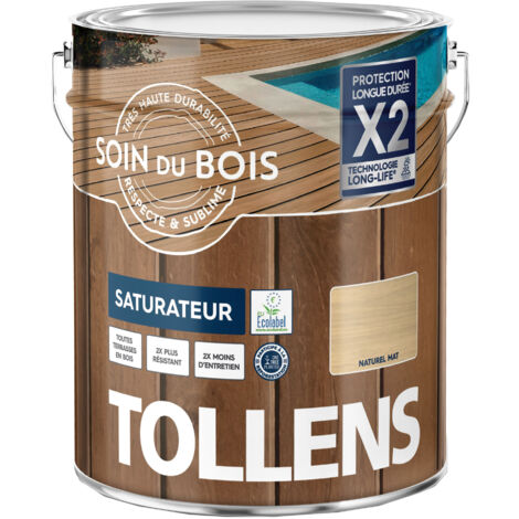 Tollens – Saturateur bois ultra résistant 5L – Finition mat pour tous types de bois – Technologie LONG-LIFE® – Rendement 14 m²/L/couche