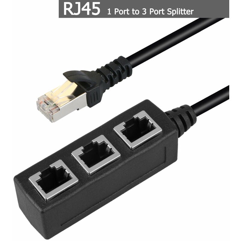 Adaptateur De Câble Ethernet, Interface Femelle RJ45 Connecteur LAN  Rallonge De Câble Répartiteur De Rallonge De Câble, 2 Pièces Pour Décodeurs  TV PC Noir 