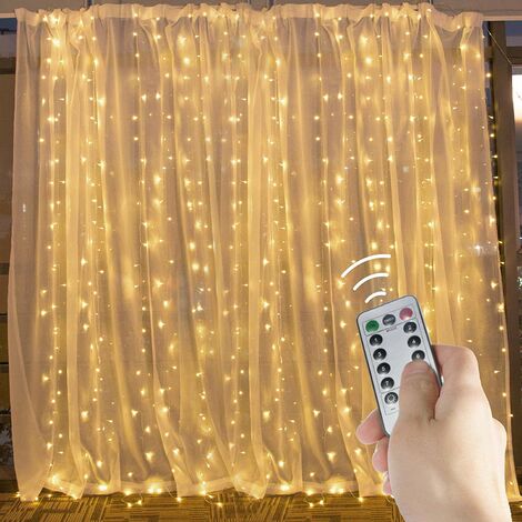 Télécommande fée guirlande lumières plume rideau lumière décoration maison  cuivre LED guirlande scintillement alimenté par batterie
