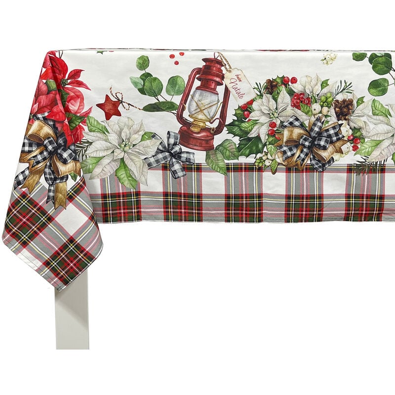 MANTEL DE NAVIDAD RIBBON 150x150 cm