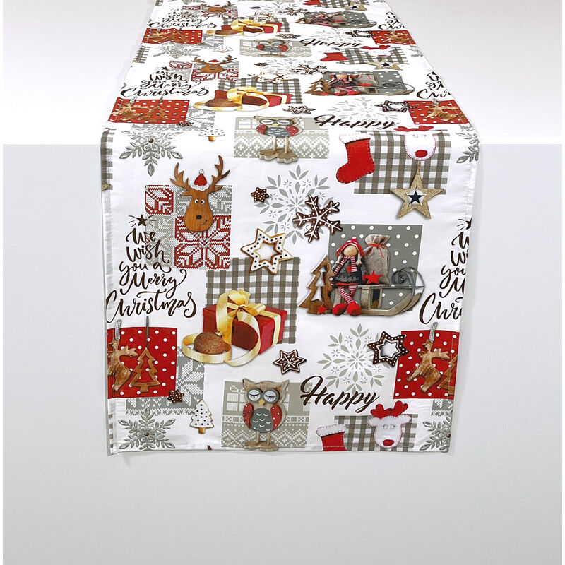 Camino De Mesa navidad naive 50x150 cm naf modelo