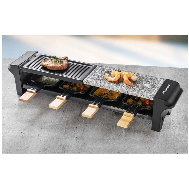 maquina raclette 8 personas 1200w y 6 mini-panqueques - doc188 - domoclip 