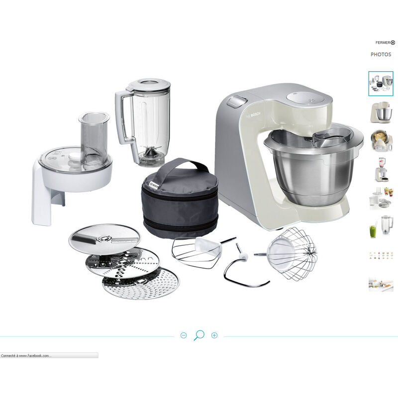 robot de cocina multifunción 3,9l 1000w gris/acero inoxidable - mum58l20 - bosch -