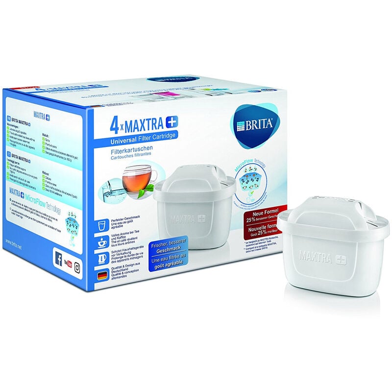 paquete de 4 cartuchos maxtra + para jarra filtrante - 1023124 - brita -