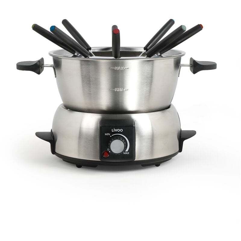 fondue 1000w 8 tenedores inox - doc263 - livoo -