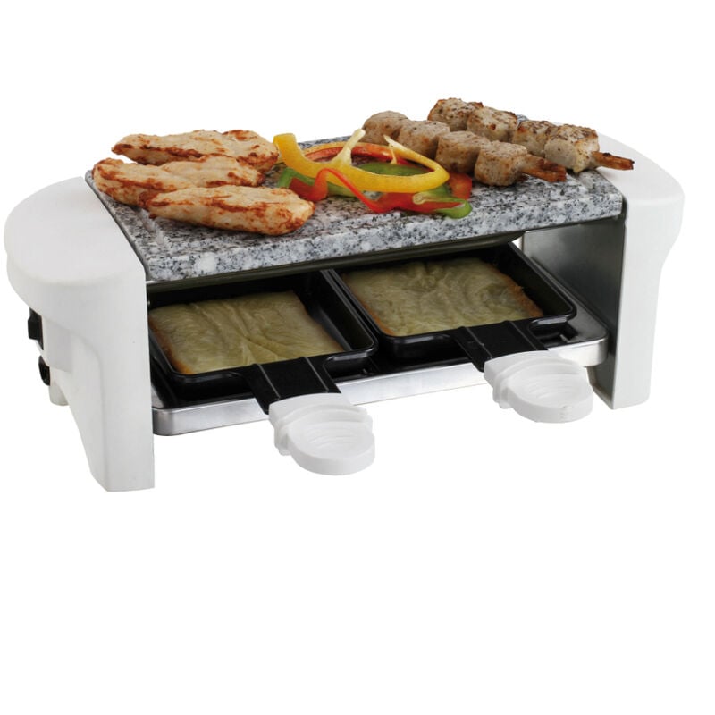 máquina raclette 2 personas 350w + piedra para asar - doc156w - domoclip -