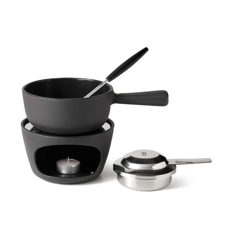 fondue de chocolate y queso set 1 tenedor negro / acero inoxidable - 8569.80 - stockli -