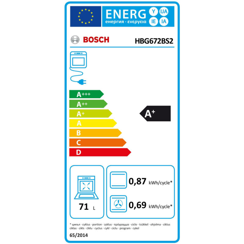Bosch Serie 8 HBG672BS2 - Horno (Medio, Horno eléctrico, 71 L, 4800 W, 300  °C, Pirolítico) : : Grandes electrodomésticos