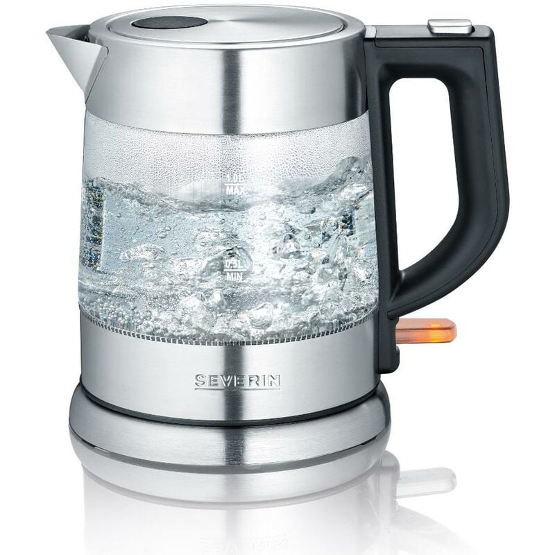 Taylor Swoden Hervidor eléctrico de vidrio pequeño, compacto tamaño  pequeño, hervidor eléctrico de agua caliente para té y café, 1 L, color  negro