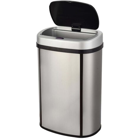 Bote de basura automático de acero inoxidable de 58l. - bat-58ls06a silvery - kitchen move -