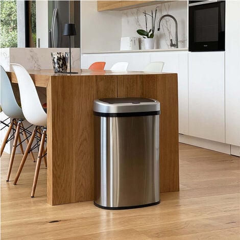 Bote de basura automático de acero inoxidable de 58l. - bat-58ls06a silvery - kitchen move -