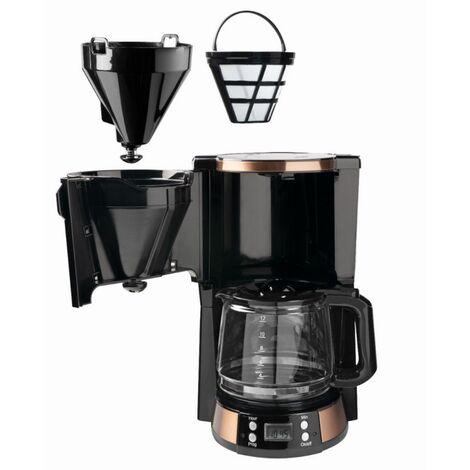 Black + Decker Cafetera 5 tazas 4 en 1 negro cobre