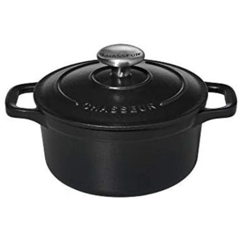 Cacerola redonda sublime de hierro fundido esmaltado negro 10cm - puc471001 - chasseur -