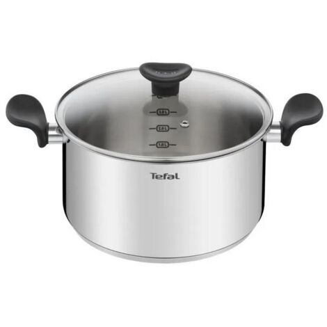 Cacerola de acero inoxidable de 24 cm con tapa - e3084604 - tefal - (1/3)
