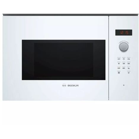 Horno microondas empotrable individual de 20 litros y 800 W, blanco - BFL523MW1F - Bosch -