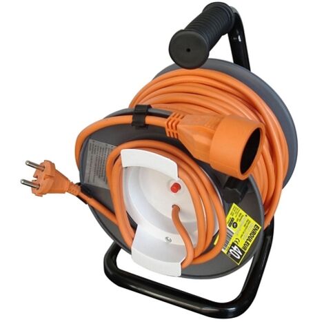 Enrollador de cable eléctrico para jardín L.40m HO5VVF 2X1,5, ZENITECH ZENITECH