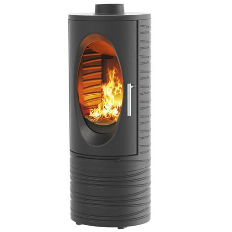 Estufa de leña de hierro fundido negro de 7kw - 420012 - godin -