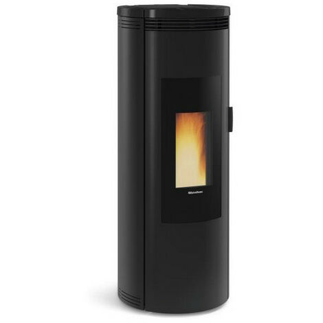 Estufa de pellets de leña negra de 8kw - amikanoir - nordica extraflame -
