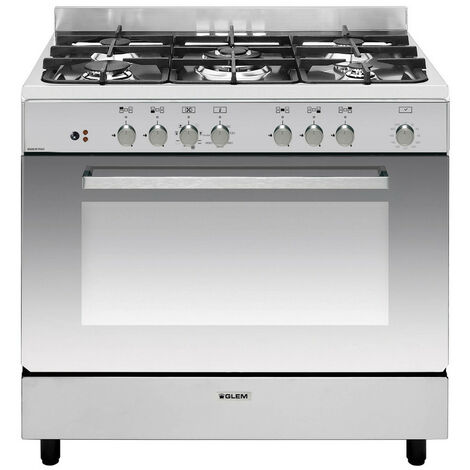 piano de cocina 104l 5 quemadores de acero inoxidable - GE960CVIX2 - Glem -