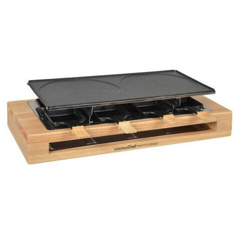 maquina raclette 8 personas 1500w + grill - kcwood8maxi - kitchen chef -