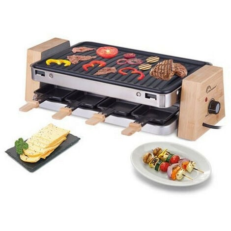 Parrilla raclette 8 personas 1500w + parrilla - 8388 - little balance -