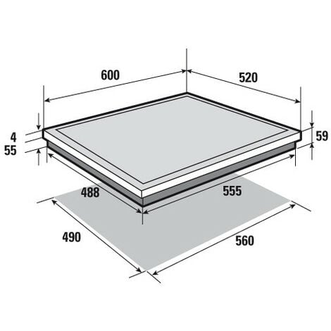 placa de inducción 60cm 4 fuegos 7200w - spi1106b - sauter 