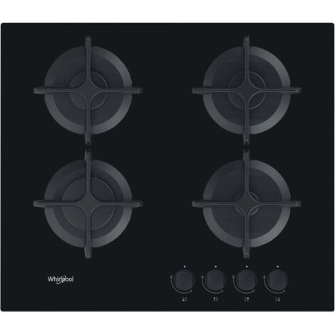 placa de cocina de gas 60cm 4 fuegos negro - GOB616NB - Whirlpool -