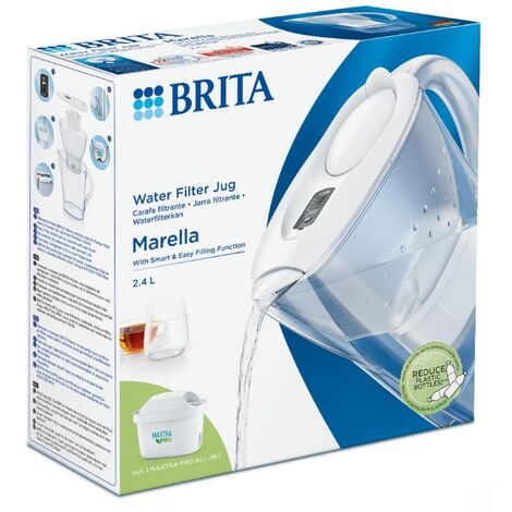 Brita Jarra con filtro de Agua Filtrada 2,4L,1 cartucho Maxtra+,reduce cal  cloro