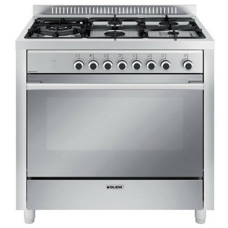 Cocina mixta 104l 5 fuegos acero inoxidable. - GX960CVIX - Glem - (1/2)