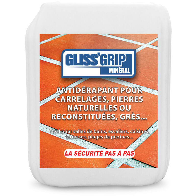 Anti-Rutsch-Behandlung für alle mineralischen Oberflächen – innen/außen -  grip mineral 5l - gliss grip