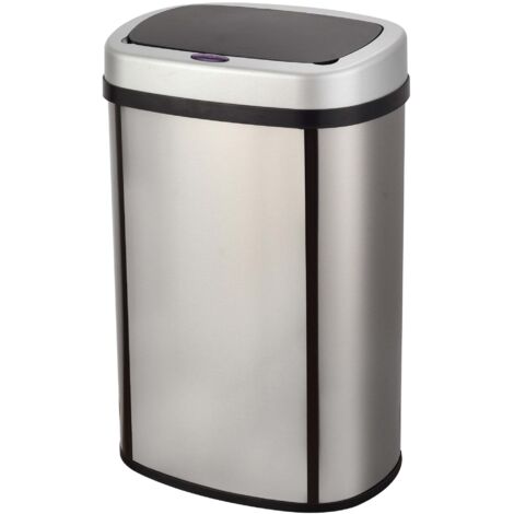 Automatischer 58-liter-mülleimer aus edelstahl - Kitchen Move - bat-58ls06a silvery (1/5)