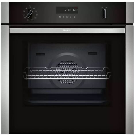 71 liter, 60 cm multifunktions-einbaubackofen mit pyrolyse/hydrolyse, edelstahl - Neff - B5ACH7AN3F (1/5)